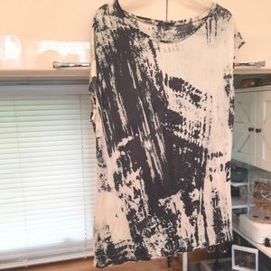 2-piece Bundle VINCE Abstract Print Top & Color Block Tee Pima Cotton Micromodal